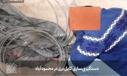 دستگيري سارق کابل برق در محمودآباد