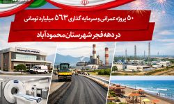 ۵۰ پروژه عمرانی و سرمایه‌گذاری ۵۶۳ میلیارد تومانی در دهه فجر
